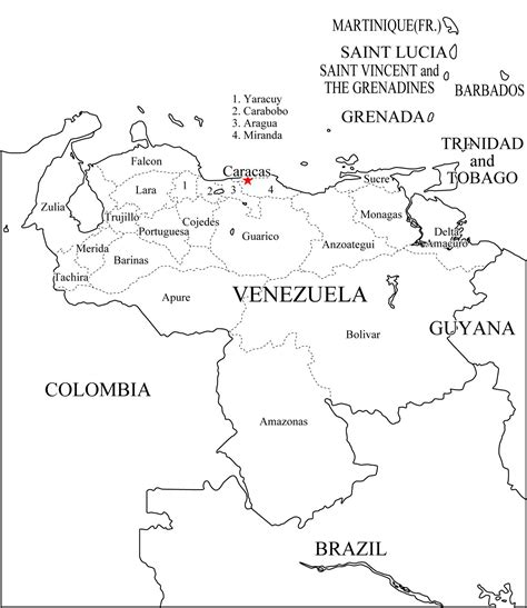 Mapa Pol Tico De Venezuela Para Imprimir Mapa De Estados De Venezuela Freemap Mapas