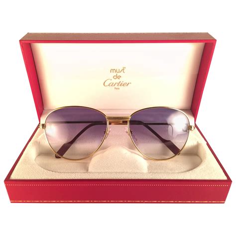 Cartier Vintage Madison Classic Special Gold 50 Mm Sunglasses France At 1stdibs Cartier