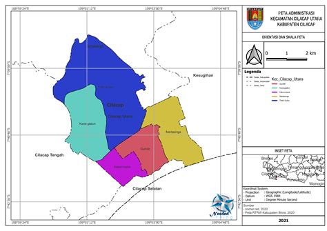 Peta Administrasi Kecamatan Cilacap Utara Kabupaten Cilacap NeededThing