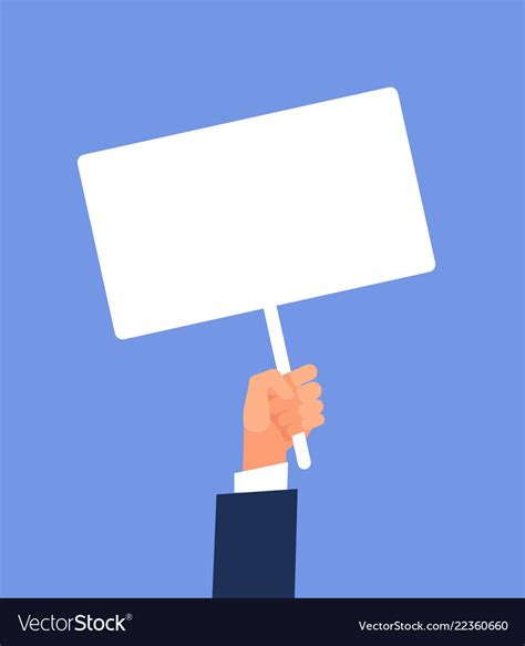 Empty Sign In Hand Hands Holding Blank Protest Vector Image
