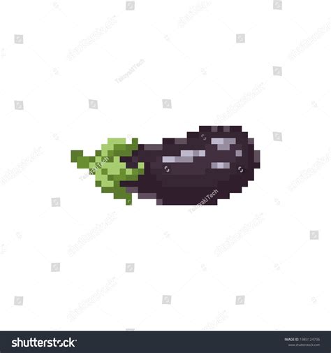 Pixel Eggplant Vector Illustration Pixel Art Stock Vector Royalty Free