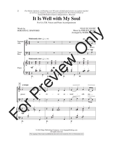 It Is Well With My Soul Satb By Philip P Jw Pepper Sheet Music