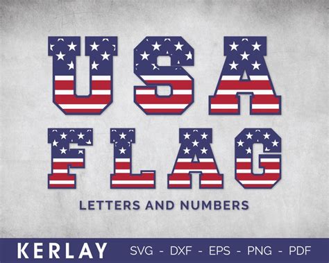 Usa Flag Font Svg Instant Download Commercial Use Etsy