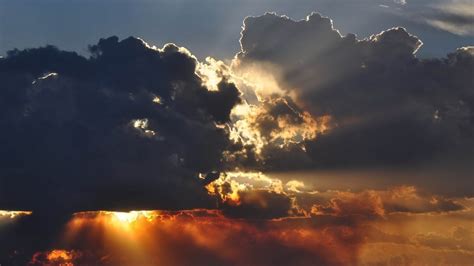 Crepuscular Rays Sun Rays Sunset Clouds Hd Wallpaper Wallpaper Flare
