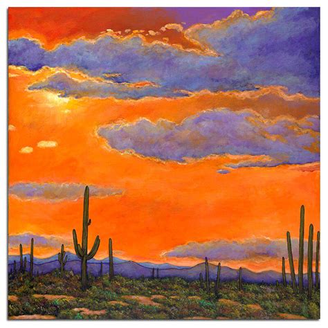 Buy Saguaro Sunset 5d Diy Diamond Painting Landscape Full Round Diamond