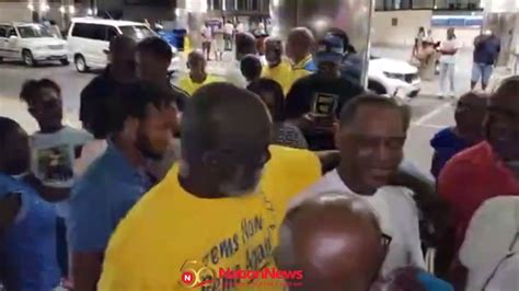 Donville Inniss Returns Barbados Transport More Supporters Greeted Former Mp Donville