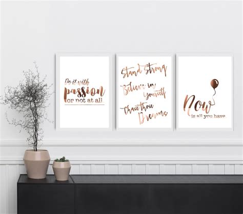 Copper Foil Set Of 3 Inspirational Quotes Do It With Etsy Australia