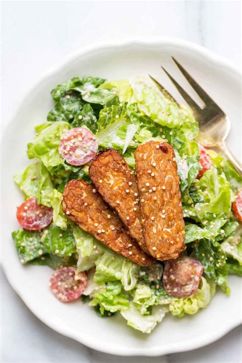 Reserve 1/3 cup dressing in a separate bowl; Cashew-less Vegan Caesar Salad - Simply Quinoa