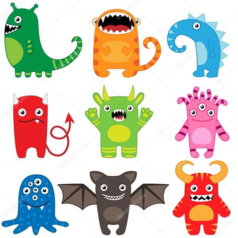 Download Monster Set — Stock Illustration Monstruos De Dibujos