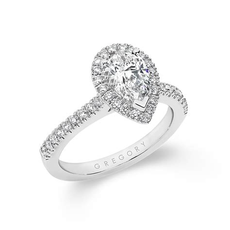 Pear Shape Halo Diamond Engagement Ring Gregory Jewellers