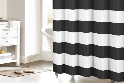 Chevron Striped Accent Bathroom Shower Curtain 90x180 Cm 国内正規品