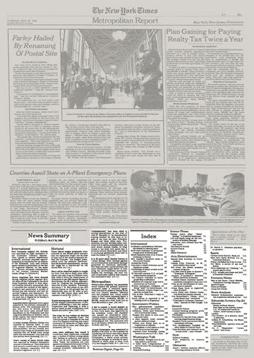 News Summary Tuesday May 25 1982 The New York Times