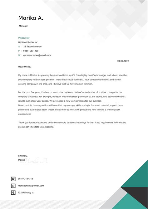 Materials Manager Cover Letter Example And Writing Tips Free 2022