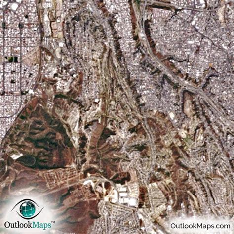 Tijuana Mexico Satellite Map Print Aerial Image Poster
