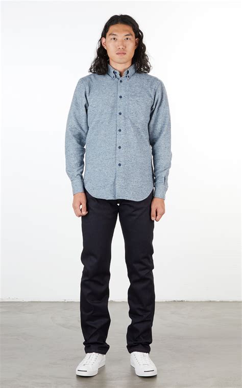 Naked Famous Denim Easy Shirt Heavyweight Brushed Nep Blue Cultizm