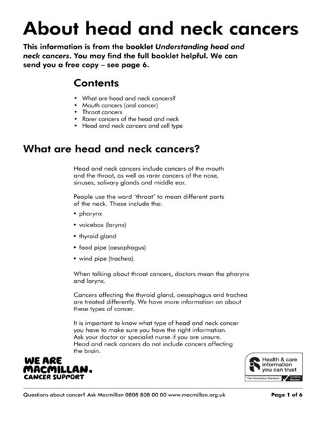 About Head And Neck Cancers