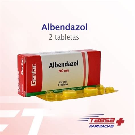 Tabsa Express MEDICAMENTOS Albendazol Tabmast 200Mg 2 Tabletas