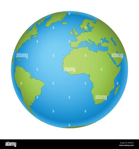 Earth Globe World Map With Continents On Planet Earth Vector