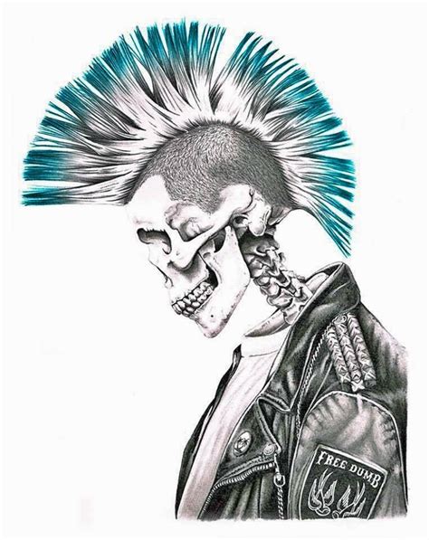 punk tattoo skull tattoos body art tattoos arte punk punk art punk rock art punk mohawk