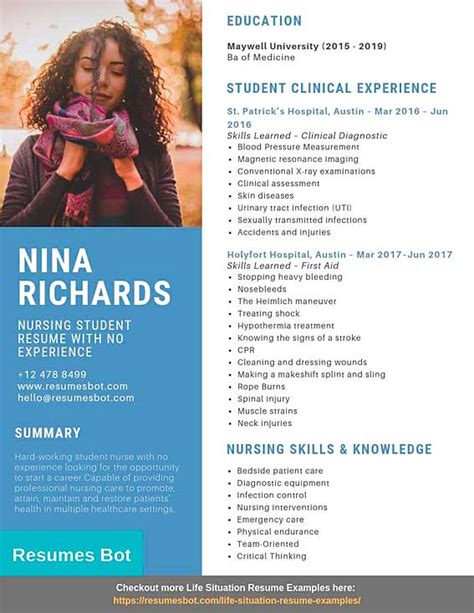 When you have no work experience, your cv is your first impression in the recruitment process and your opportunity to display what makes you an ideal candidate. Nursing Student With No Experience Resume Samples ...
