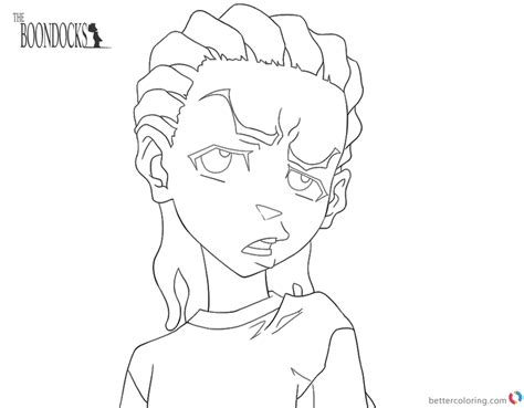 Boondocks Coloring Pages Riley Black And White Free Printable