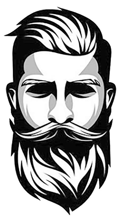 Set line icons of face id vector. Beard men PNG - Search Png