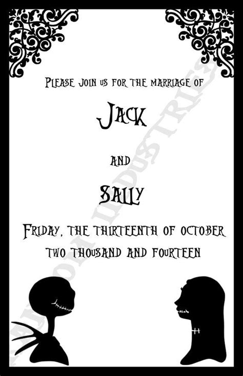 Jack And Sally Invitations