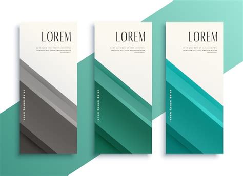 Free Vector Geometric Business Style Vertical Banners Set