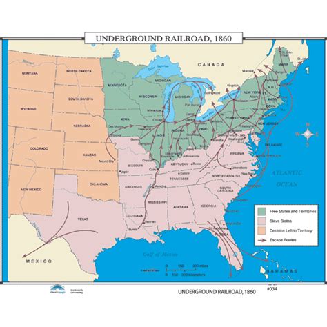 History Maps For Classroom History Map 034 Underground Railroad 1860