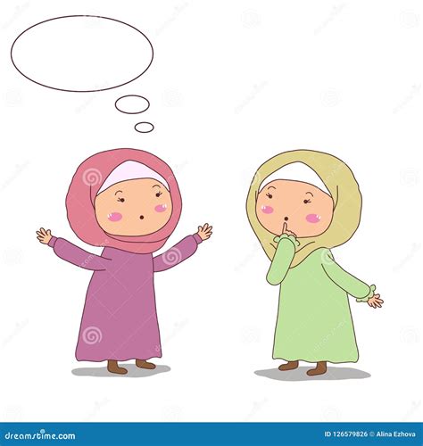 Muslim Girls Or Women Wearing Hijabs Vector Illustrations 86658566