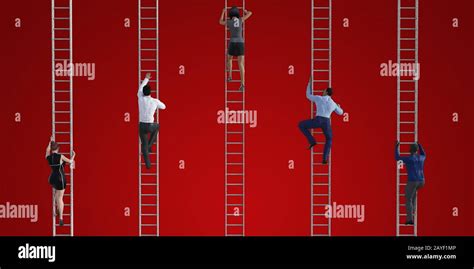 Climb The Corporate Ladder Stock Photo Alamy