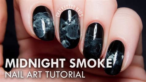 midnight smoke nail art tutorial youtube