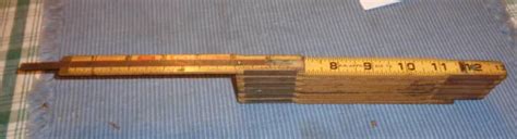 Vintage Lufkin Folding Tape Measure 6 Ft Engineers Rule Red End Brass