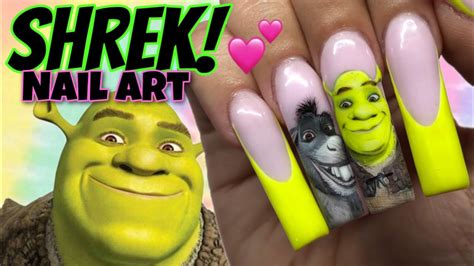 Shrek Nails Shading 3d Characters With Gel Polish💖💚 Youtube