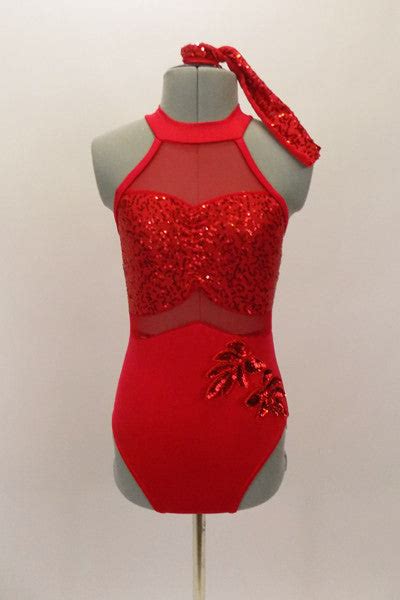I Took The Night Red Leotard With Sequined Bust For Sale Once More
