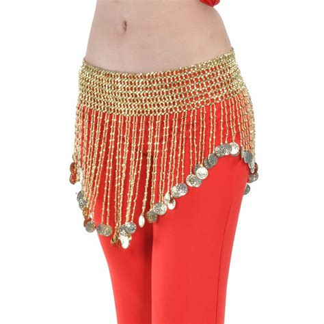 Gold Silver Bead Oriental Belly Dance Bellydance Belts With Coins For