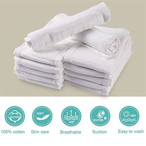 Fasoar Cotton Prefold Cloth Diapers 100 Unbleached Premium Cotton 3