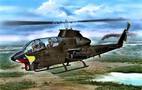 Обои Usa Us Navy Ah 1g Attack Helicopter 1 Gunship Huey Cobra