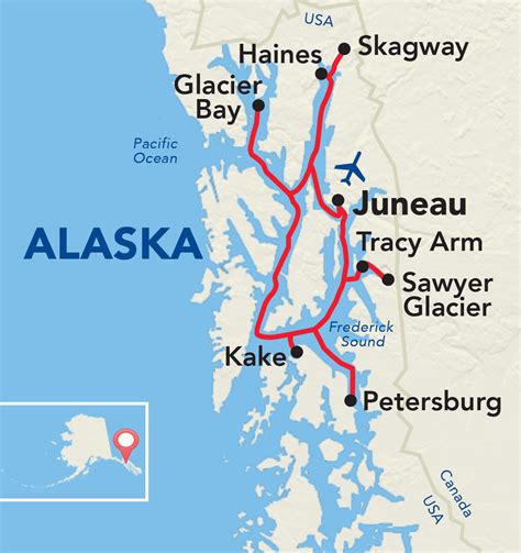 Acl Alaska Southeast Alaska Itinerary Map Sunstone Tours And Cruises