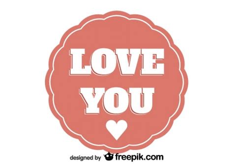 Free Vector Love You Red Badge