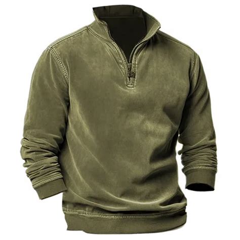 Mens 14 Zip Corduroy Sweatshirts Sports And Outdoor Daily Holiday