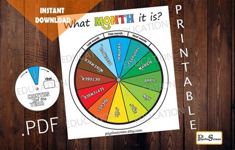 Wheel Of The Year Month Circle Game Months Spinner Calendar For