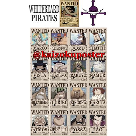 Jual Poster One Piece Bounty Whitebeard Pirates 1 Set Isi 17