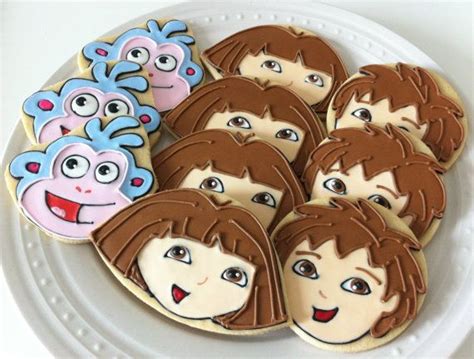Dora The Explorer Decorated Cookies With Diego And Boots By