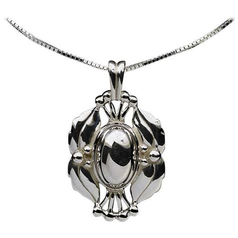 George Jensen Art Nouveau Sterling Silver Heritage Pendant Necklace At