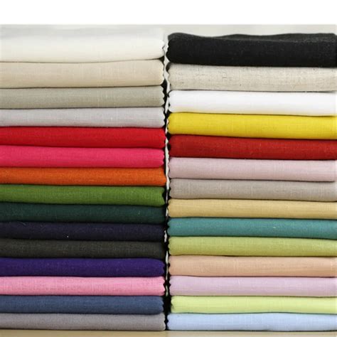 Soft Solid Colors Linen Cotton Fabric For Patchwork Sewing Curtain Tablecloth Dyed Fabrics