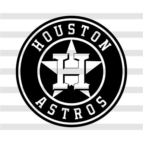 Houston Astros Black And White Logo Svg Baseball Mlb Logo Etsy