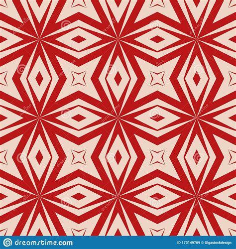 Vector Abstract Geometric Seamless Pattern Maroon And Beige Ornamental