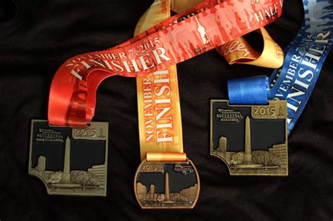 The 2015 Indianapolis Monumental Marathon Half Marathon And 5k Medals
