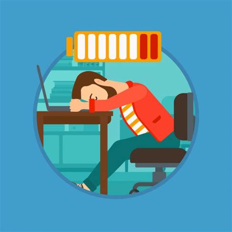 Woman Sleeping At Workplace Vector Illustration Stock Vector Image By